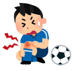 サッカーでケガをした子どものイラスト